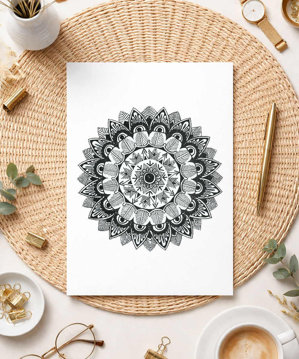 Handmade Mandala Art Frame Black Edition