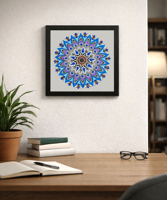 Handmade Mandala Art Frame Black Edition