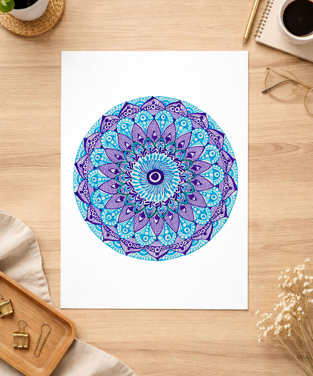 Handmade Mandala Art Frame Black Edition