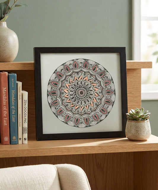 Handmade Mandala Art Frame Black Edition