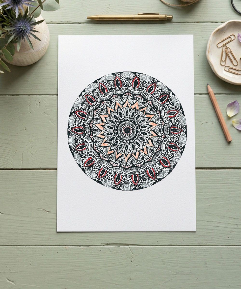 Handmade Mandala Art Frame Black Edition