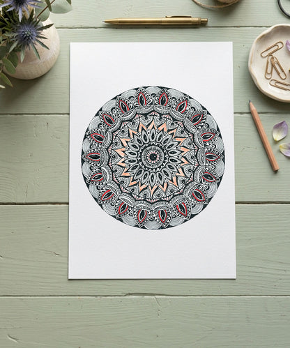Handmade Mandala Art Frame Black Edition