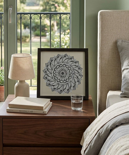 Handmade Mandala Art Frame Black Edition