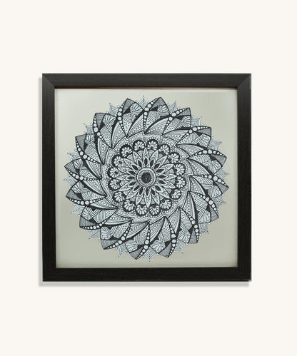 Handmade Mandala Art Frame Black Edition