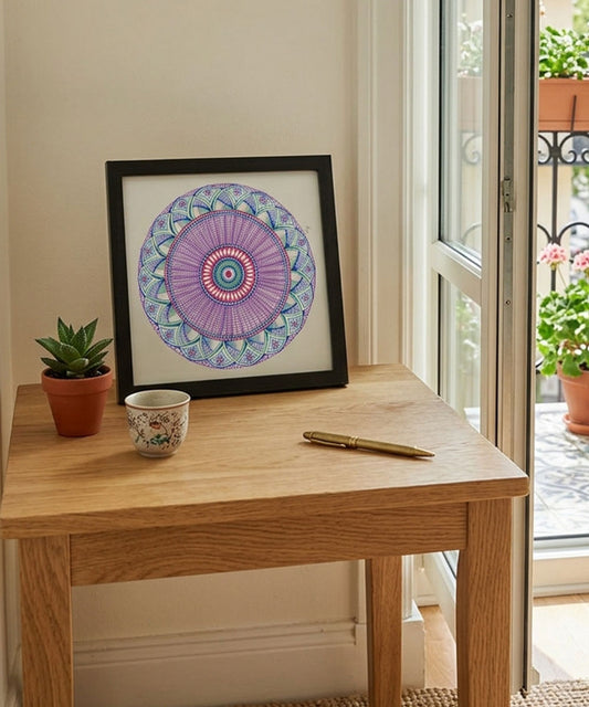 Handmade Mandala Art Frame Black Edition