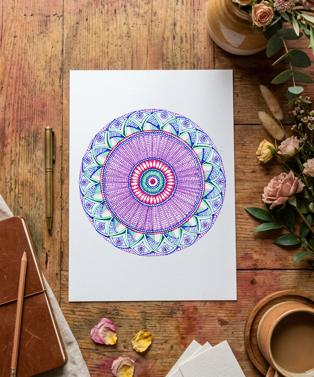 Handmade Mandala Art Frame Black Edition