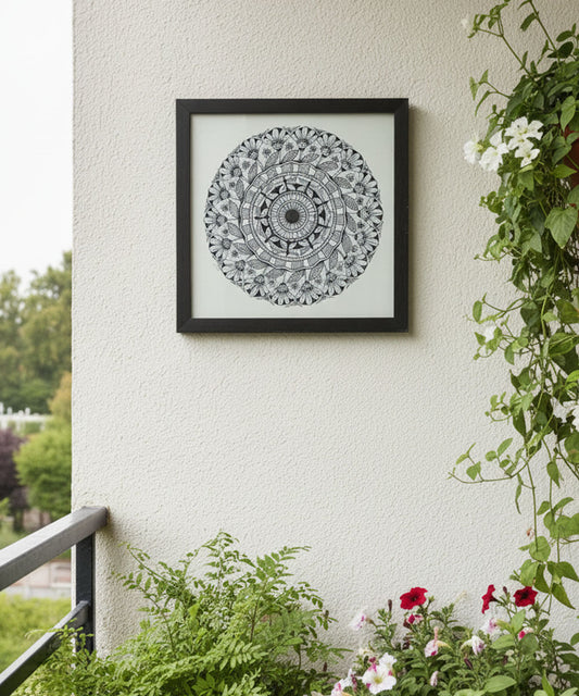 Handmade Mandala Art Frame Black Edition