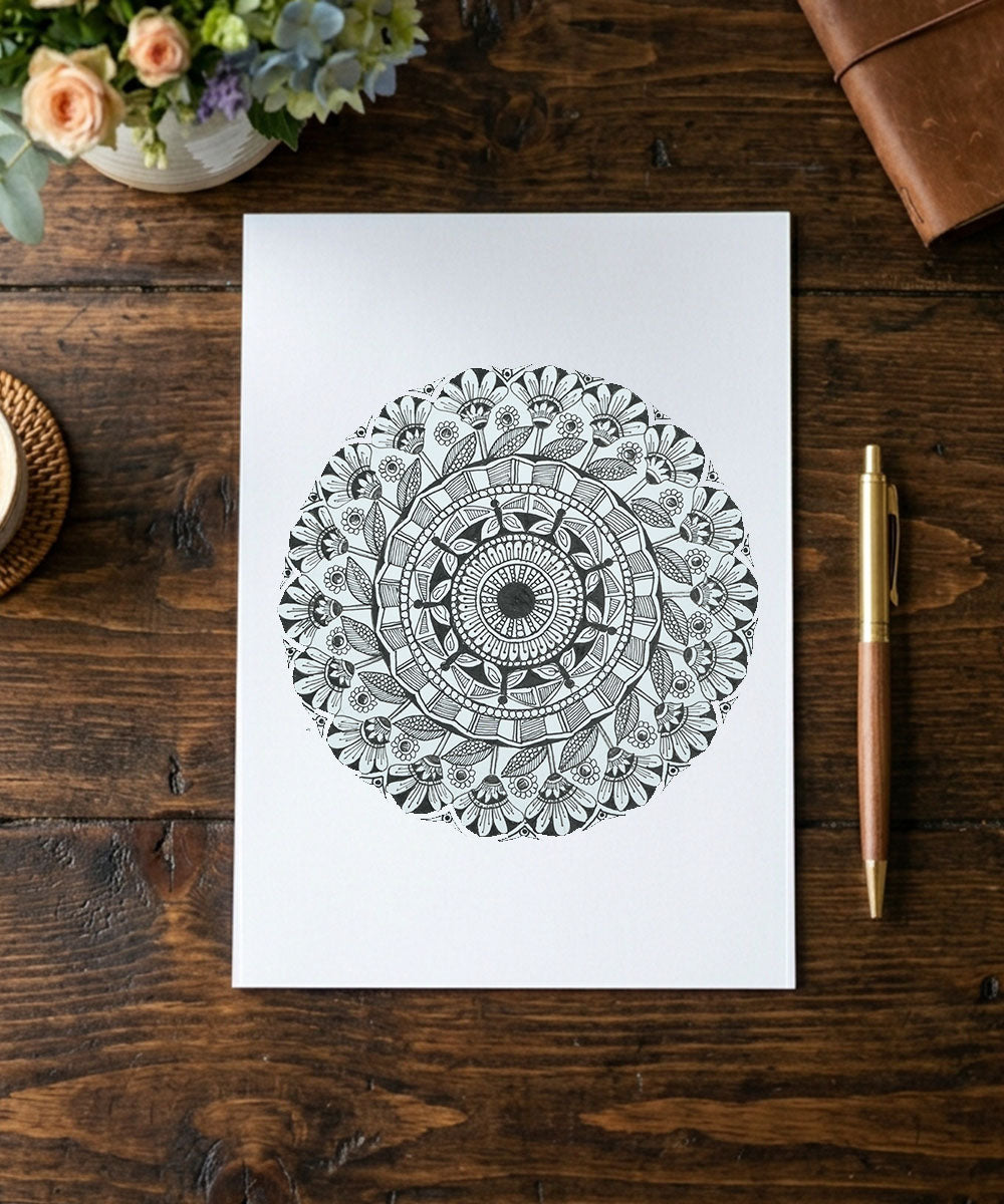 Handmade Mandala Art Frame Black Edition
